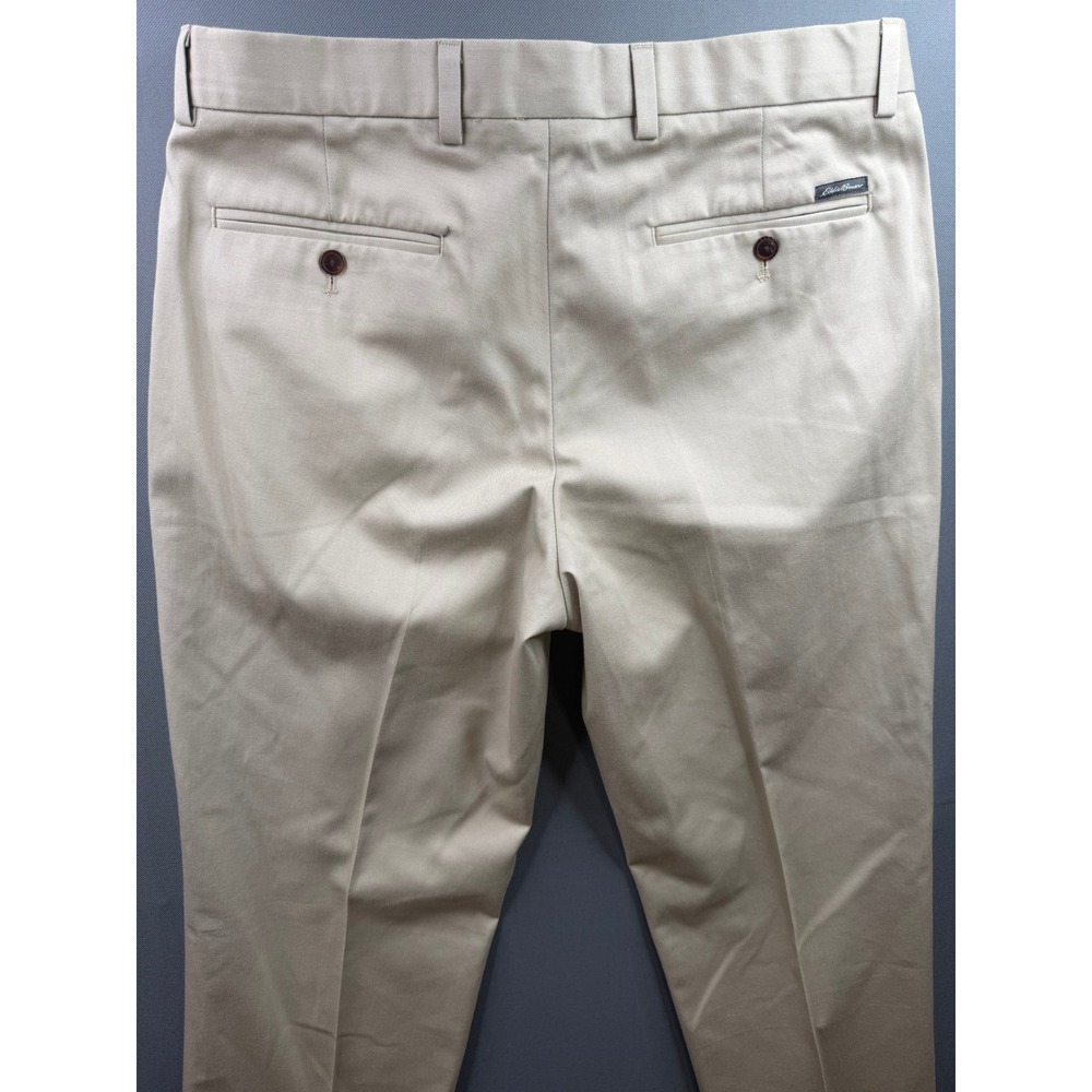 Eddie Bauer Chino Pants Mens Tan Beige Straight Leg Trousers 35x34 - Picture 6 of 8
